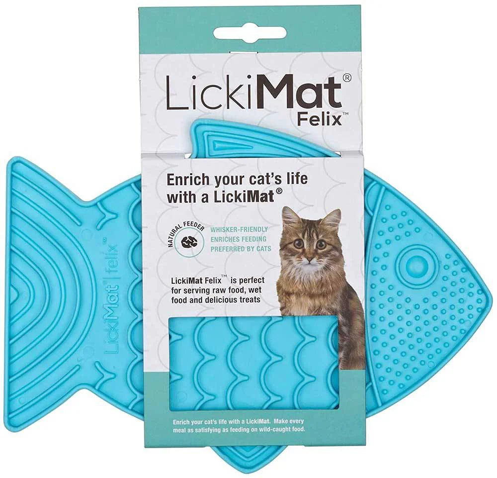 Lickimat Felix Fish Shaped Slow Feeder for Cats