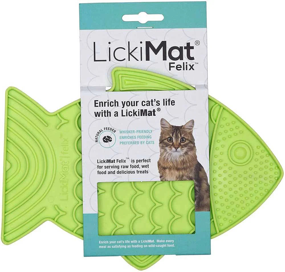 Lickimat Felix Fish Shaped Slow Feeder for Cats