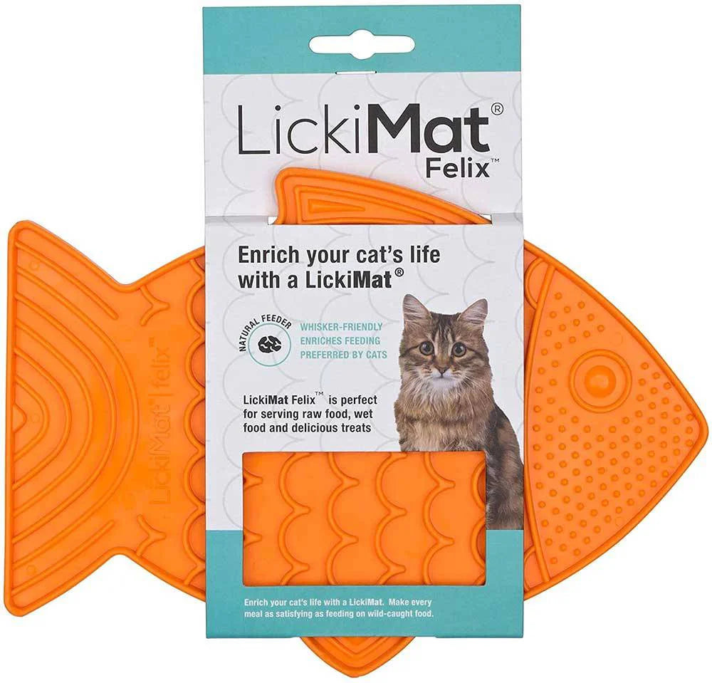 Lickimat Felix Fish Shaped Slow Feeder for Cats